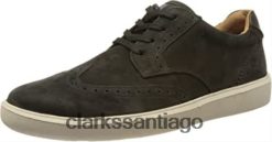Clarks Zapatilla Clarks Cambro Wing para hombre de nobuk negro. ZHDD04930 hombres nubuck negro