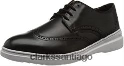 Clarks Zapatilla Clarks Dennet Wing para hombre de piel negra. ZHDD041242 hombres