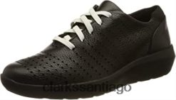 Clarks Zapatilla clarks kayleigh aster de piel negra para mujer ZHDD04280 mujer cuero negro