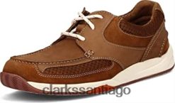 Clarks Zapatilla Clarks Langton Lane de nobuk color canela para hombre ZHDD04441 hombres