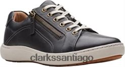 Clarks Zapatilla clarks nalle de piel negra con encaje para mujer ZHDD042193 mujer
