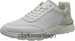 Clarks Zapatilla clarks sprint litelace de piel combinada blanca para hombre ZHDD041235 hombres cuero combinado blanco