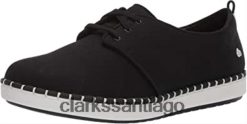 Clarks Zapatilla de deporte baja con encaje Step G para mujer de lona negra clarks ZHDD042206 mujer