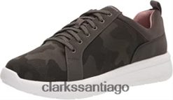Clarks Zapatilla de deporte con cordones ezera para mujer textil color oliva oscuro combi clarks ZHDD041582 mujer combi textil oliva oscuro