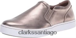 Clarks Zapatilla Pawley Bliss para mujer Clarks peltre cuero metalizado ZHDD042823 mujer cuero metalizado peltre