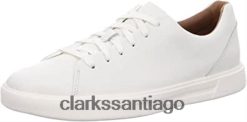 Clarks Zapatilla Un Costa Lace Hombre Clarks Piel Blanca ZHDD0413 hombres cuero blanco