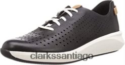 Clarks Zapatilla un rio tie de mujer de piel negra clarks ZHDD042924 mujer cuero negro