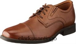 Clarks Zapatilla Whiddon Cap para hombre de piel color canela oscuro clarks ZHDD042974 hombres
