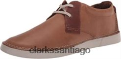 Clarks Zapatillas bajas clarks gereld de cuero tostado para hombre ZHDD041465 hombres cuero marrón