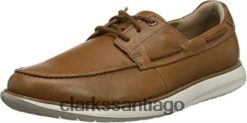 Clarks zapatillas bajas con cordones un pilot de cuero marrón tostado para hombre clarks ZHDD041620 hombres cuero marrón tostado cuero tostado