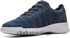 Clarks Zapatillas de deporte de punto Donaway de punto azul marino de Clarks para hombre ZHDD04545 hombres punto azul marino