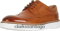 Clarks zapatos clarks ernest limit de cuero tostado para hombre ZHDD041148 hombres cuero marrón