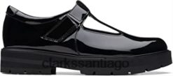 Clarks zapatos clarks prague brill juvenil de piel charol negro ZHDD042690 unisexo