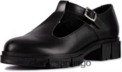 Clarks zapatos clarks teala bar de cuero negro ZHDD0451 unisexo