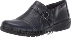 Clarks Zapatos de salón clarks cheyn de cuero azul marino para mujer ZHDD041737 mujer cuero azul marino