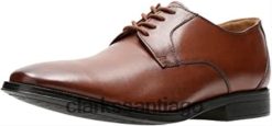 Clarks Zapatos derby anchos de cuero con cordones en marrón Gilman Mode de Clarks para hombre ZHDD041025 hombres marrón
